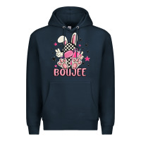 Navy boujee checkered easter bunny egg trending Premium Hoodie - MaliasSmallBusiness