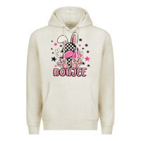 Oatmeal Heather boujee checkered easter bunny egg trending Premium Hoodie - MaliasSmallBusiness