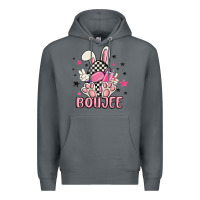 Rock boujee checkered easter bunny egg trending Premium Hoodie - MaliasSmallBusiness
