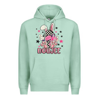 Seafoam boujee checkered easter bunny egg trending Premium Hoodie - MaliasSmallBusiness