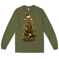 Army Green Skeleton merry christmas tree Long Sleeve Tee - RanaPortraitStore