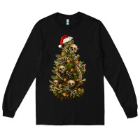 Black Skeleton merry christmas tree Long Sleeve Tee - RanaPortraitStore