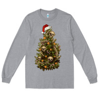 Heather Grey Skeleton merry christmas tree Long Sleeve Tee - RanaPortraitStore