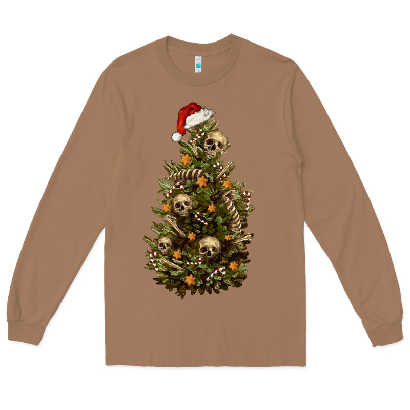 Skeleton Merry Christmas Tree Long Sleeve Tee by RanaPortraitStore | Teevron