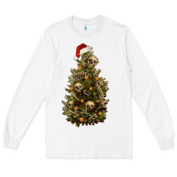 White Skeleton merry christmas tree Long Sleeve Tee - RanaPortraitStore