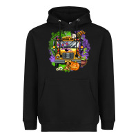 Black halloween school bus Heavyweight Hoodie - AdoDesignShop