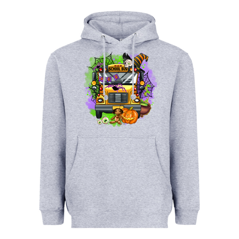 Halloween School Bus Heavyweight Hoodie by AdoDesignShop | Teevron