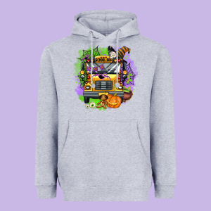 Halloween School Bus Heavyweight Hoodie Designed By Adodesignshop