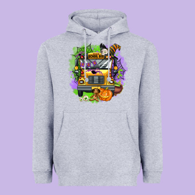 Halloween School Bus Heavyweight Hoodie Designed By Adodesignshop