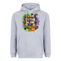 Heather Grey halloween school bus Heavyweight Hoodie - AdoDesignShop