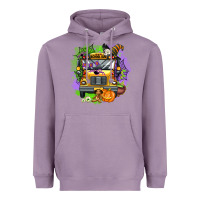 Lavender halloween school bus Heavyweight Hoodie - AdoDesignShop