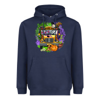 Navy halloween school bus Heavyweight Hoodie - AdoDesignShop