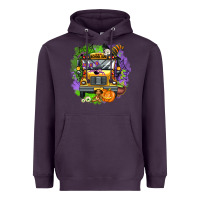Plum halloween school bus Heavyweight Hoodie - AdoDesignShop