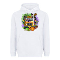 White halloween school bus Heavyweight Hoodie - AdoDesignShop