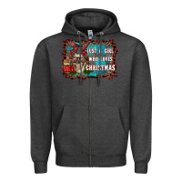 Charcoal Heather just a girl who loves christmas Zipper Hoodie - RanaPortraitStore