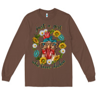 Chestnut just a girl who loves chicken with sunflowers and gemstone Long Sleeve Tee - texasbilliewilder