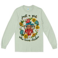 Matcha just a girl who loves chicken with sunflowers and gemstone Long Sleeve Tee - texasbilliewilder