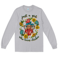 Moon Dust just a girl who loves chicken with sunflowers and gemstone Long Sleeve Tee - texasbilliewilder