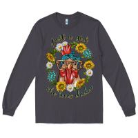 Smoke just a girl who loves chicken with sunflowers and gemstone Long Sleeve Tee - texasbilliewilder