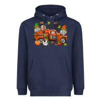 Navy fall gnomes truck Heavyweight Hoodie - AdoDesignShop