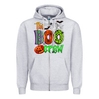 Heather Grey the boo crew Zipper Hoodie - Zillion Design Studio