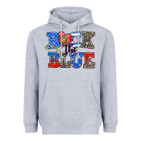 Heather Grey back the blue Heavyweight Hoodie - AdoDesignShop