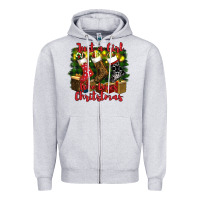 Heather Grey just a girl who loves christmas Zipper Hoodie - RanaPortraitStore