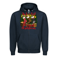 Navy just a girl who loves christmas Zipper Hoodie - RanaPortraitStore