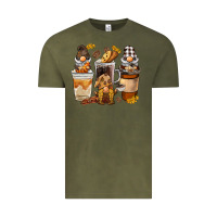 Vintage Olive Coffee gnome Vintage Tee - BarkalooDesign