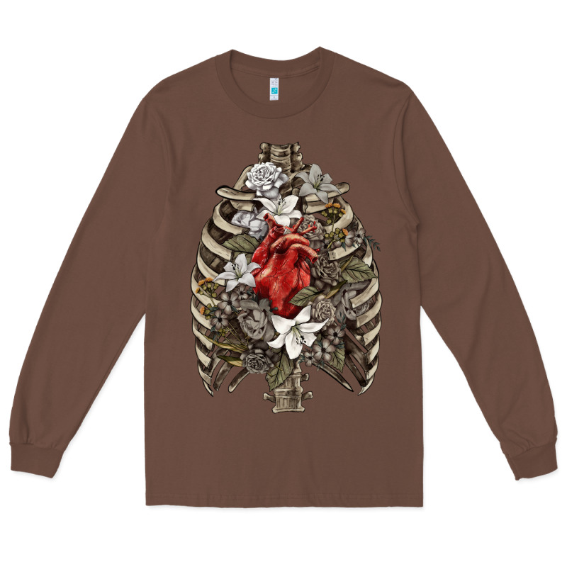 Skeleton Rib Cage Heart Long Sleeve Tee by RanaPortraitStore | Teevron