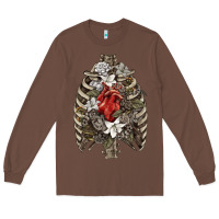 Chestnut Skeleton Rib Cage Heart Long Sleeve Tee - RanaPortraitStore