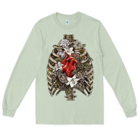 Matcha Skeleton Rib Cage Heart Long Sleeve Tee - RanaPortraitStore