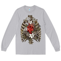 Moon Dust Skeleton Rib Cage Heart Long Sleeve Tee - RanaPortraitStore