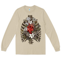 Mushroom Skeleton Rib Cage Heart Long Sleeve Tee - RanaPortraitStore