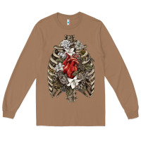 Toasted Coconut Skeleton Rib Cage Heart Long Sleeve Tee - RanaPortraitStore