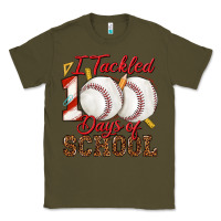 Army Green i tackled 100days of school baseball Classic Tee - texasbilliewilder