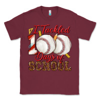Burgundy i tackled 100days of school baseball Classic Tee - texasbilliewilder