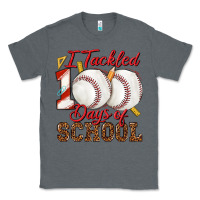 Charcoal Heather i tackled 100days of school baseball Classic Tee - texasbilliewilder
