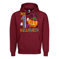 Burgundy my 1st halloween Zipper Hoodie - Zillion Design Studio