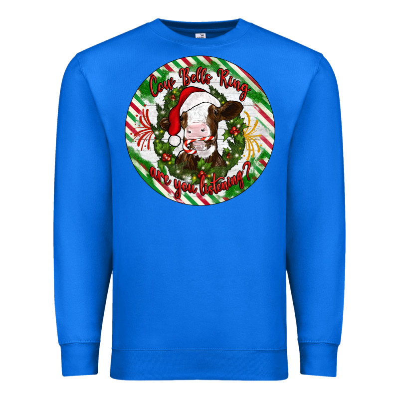 Christmas Cow Bells Ring Are You Listening Premium Sweatshirt by Artiststas | Teevron