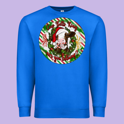 Christmas Cow Bells Ring Are You Listening Premium Sweatshirt Designed By Artiststas