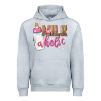 Heather Grey milkaholic girls Urban Hoodie - NancyCooperArtShop