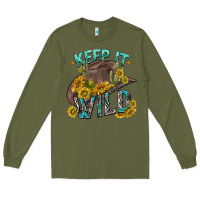 Army Green keep it wild tbw Long Sleeve Tee - texasbilliewilder
