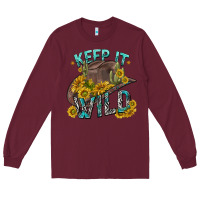 Burgundy keep it wild tbw Long Sleeve Tee - texasbilliewilder