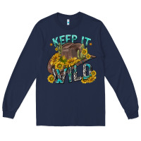 Navy keep it wild tbw Long Sleeve Tee - texasbilliewilder