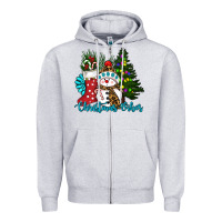 Heather Grey christmas vibes Zipper Hoodie - RanaPortraitStore
