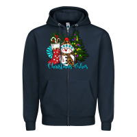 Navy christmas vibes Zipper Hoodie - RanaPortraitStore