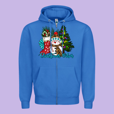 Christmas Vibes Zipper Hoodie Designed By Ranaportraitstore