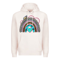 Pale Pink race rainbow Premium Hoodie - AdoDesignShop