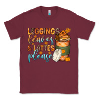 Burgundy leggins leaves and lattes Classic Tee - Zillion Design Studio